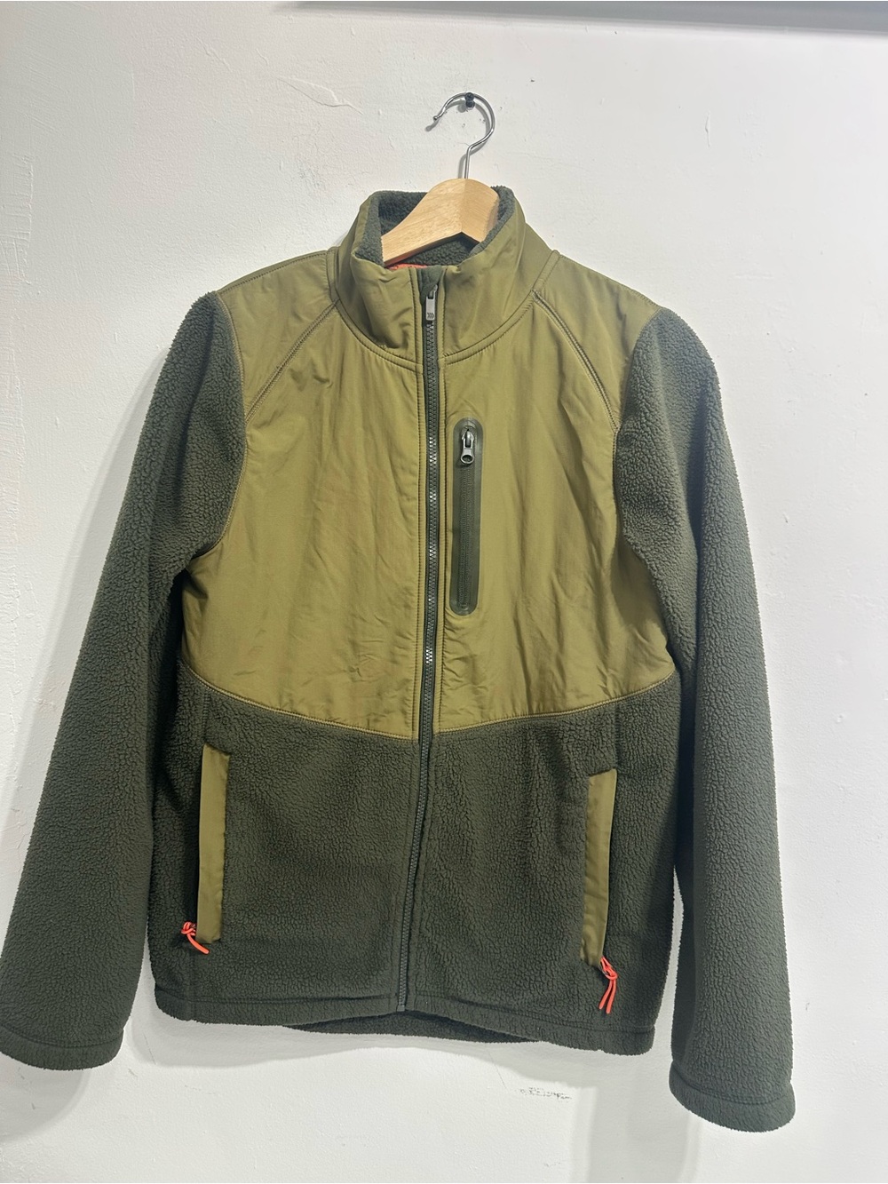 all in motion Olive Two-Tone Fleece Jacket with Chest Zip